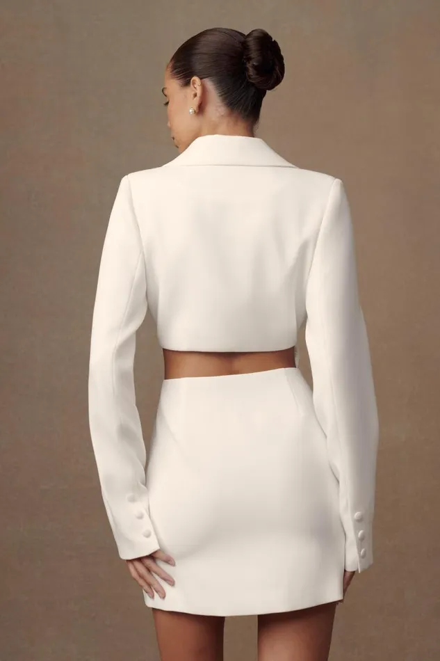 Women Meshki Dresses Trinity Crepe Blazer Dress 8211 White