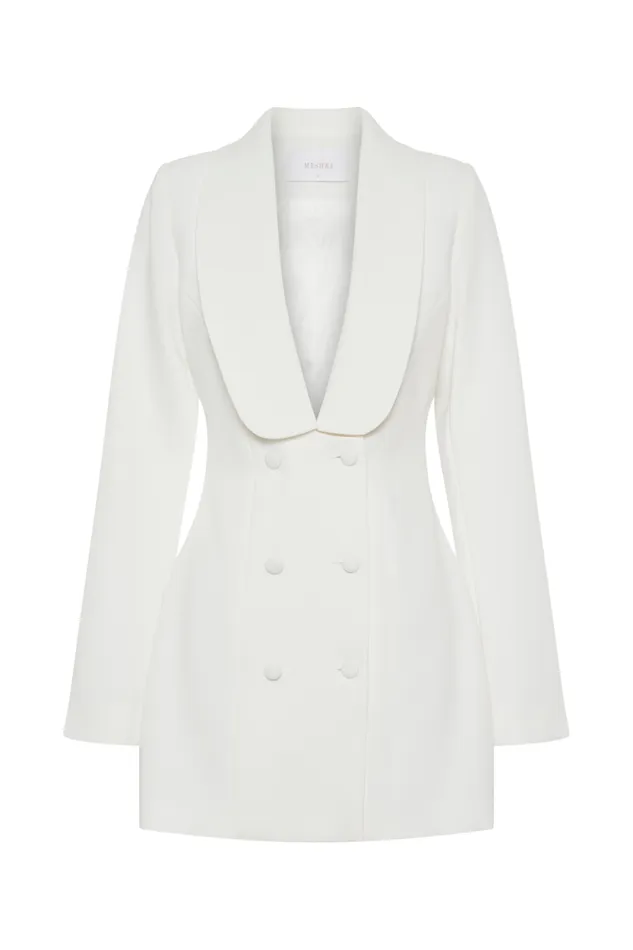 Women Meshki Dresses Trinity Crepe Blazer Dress 8211 White