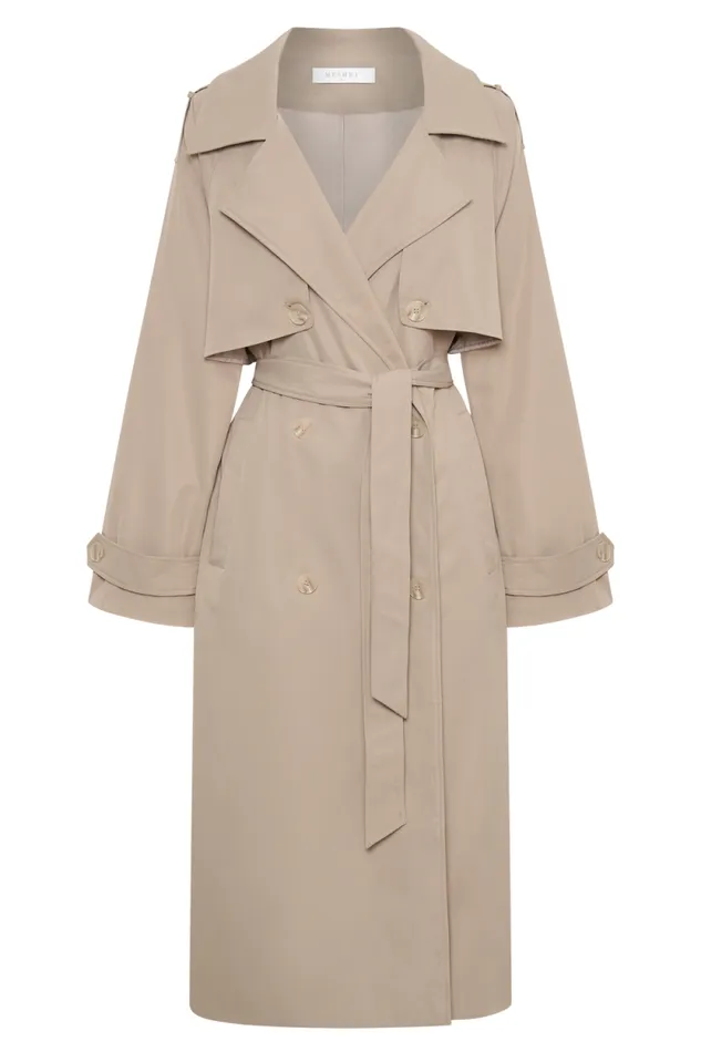 Women Meshki Outerwear Andreas Oversized Trench Coat 8211 Beige