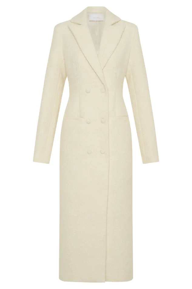 Women Meshki Outerwear Carver Boucle Coat 8211 Ivory