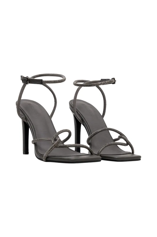 Women Meshki Shoes Dion Diamante Heel 8211 Gunmetal