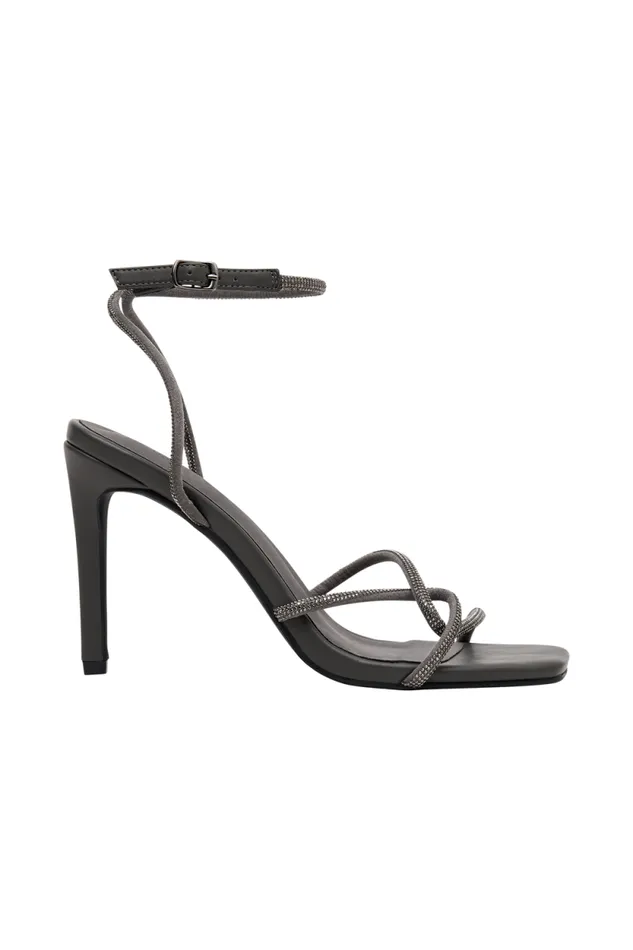 Women Meshki Shoes Dion Diamante Heel 8211 Gunmetal