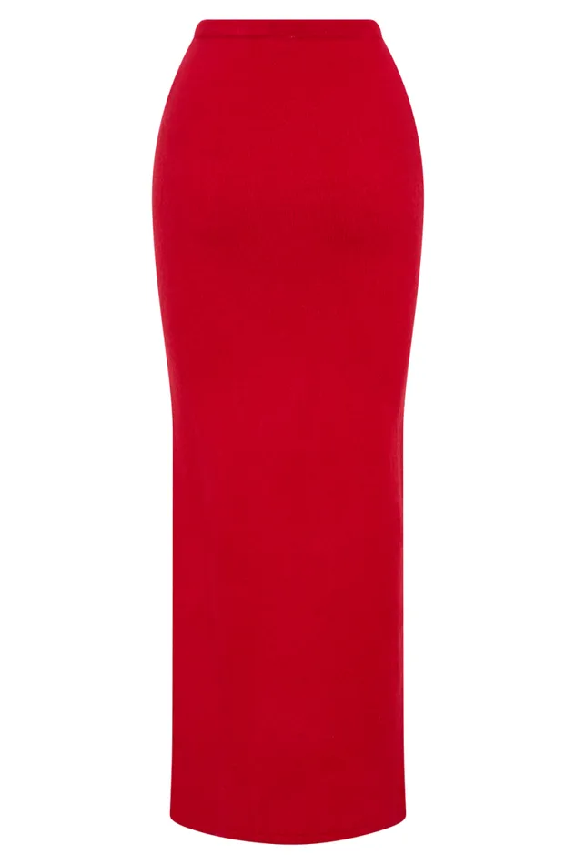 Women Meshki Shoes Elise Knit Maxi Skirt 8211 Red