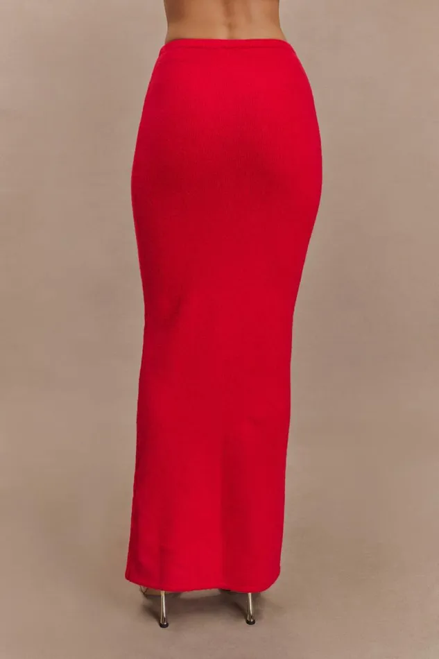 Women Meshki Shoes Elise Knit Maxi Skirt 8211 Red
