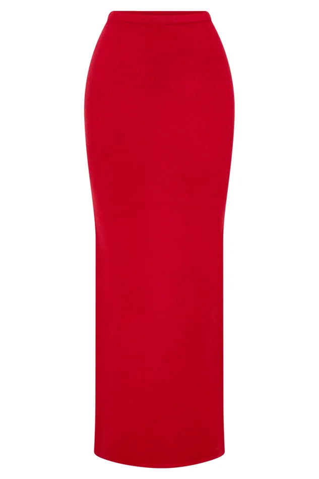 Women Meshki Shoes Elise Knit Maxi Skirt 8211 Red