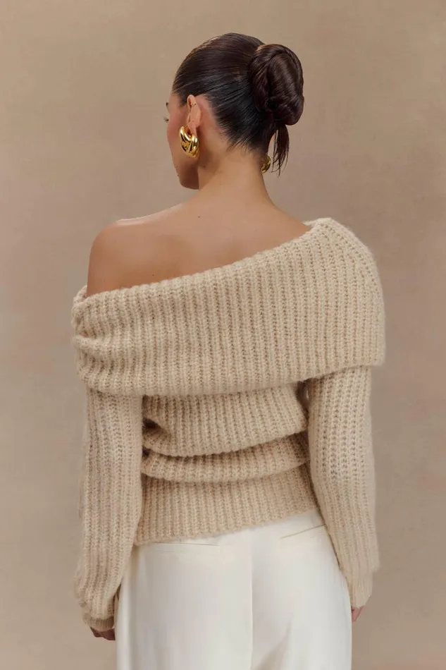 Women Meshki Tops Alicia Off Shoulder Knit Top 8211 Cream