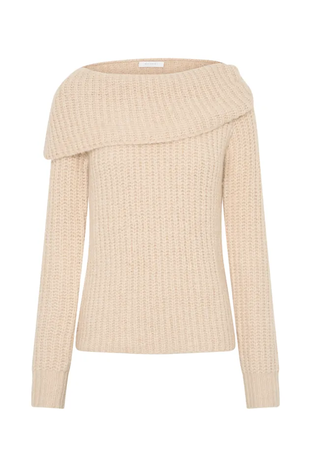 Women Meshki Tops Alicia Off Shoulder Knit Top 8211 Cream