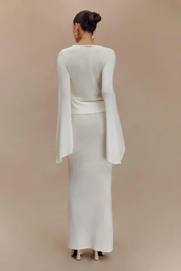 Women Meshki Tops Carey Knit Flare Sleeve Top 8211 Ivory