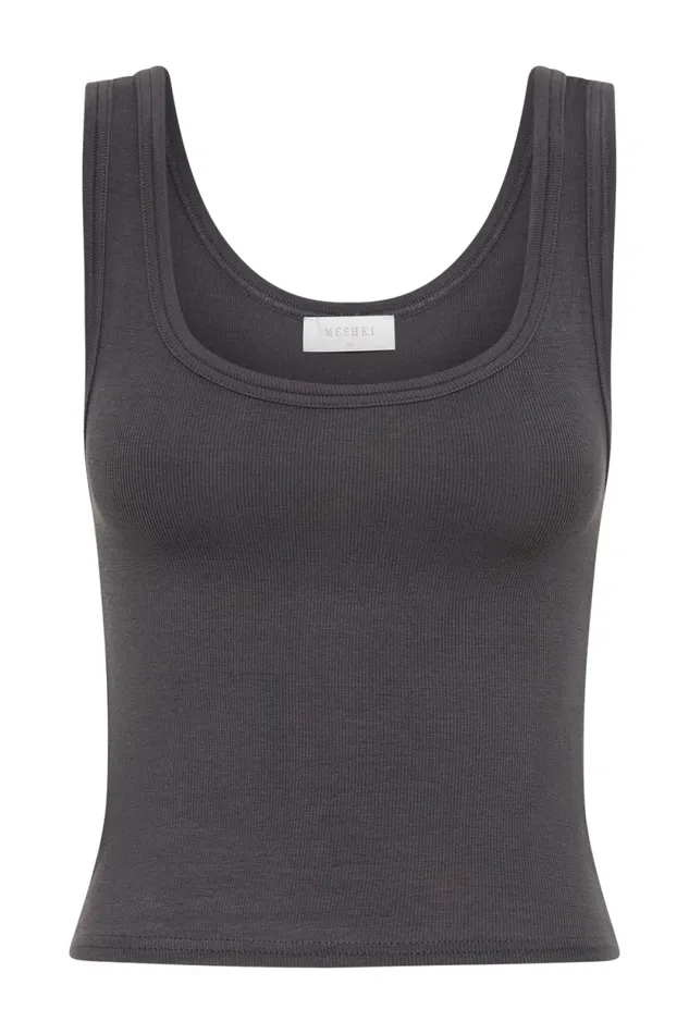 Women Meshki Tops Chandler Modal Tank Top 8211 Charcoal