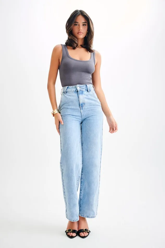 Women Meshki Tops Chandler Modal Tank Top 8211 Charcoal