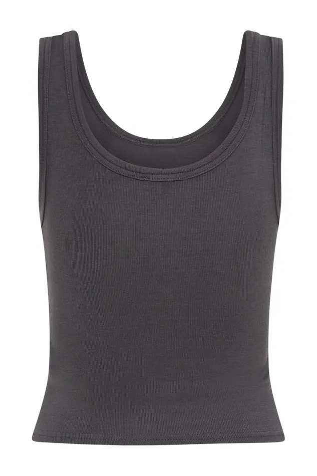 Women Meshki Tops Chandler Modal Tank Top 8211 Charcoal
