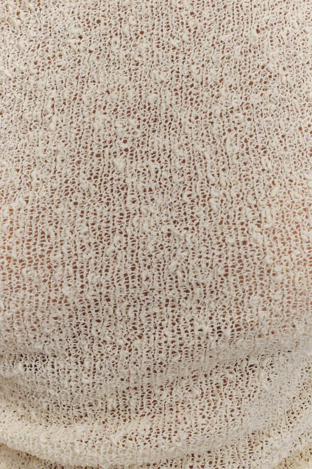 Women Meshki Tops Chloe Off Shoulder Boucle Knit Top 8211 Ivory