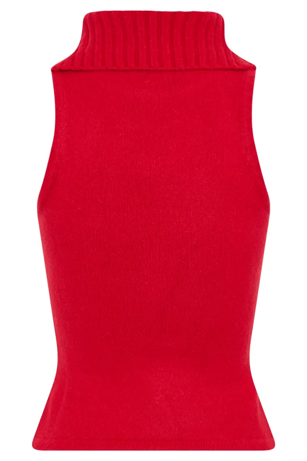 Women Meshki Tops Elise Roll Neck Knit Top 8211 Red