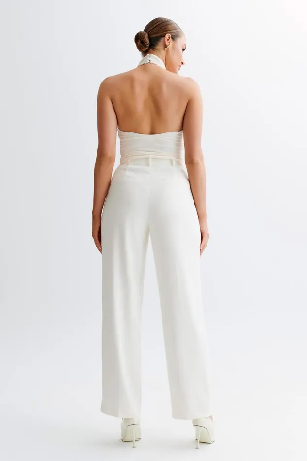 Women Meshki Tops Federica Slinky Halter Neck Top 8211 Ivory