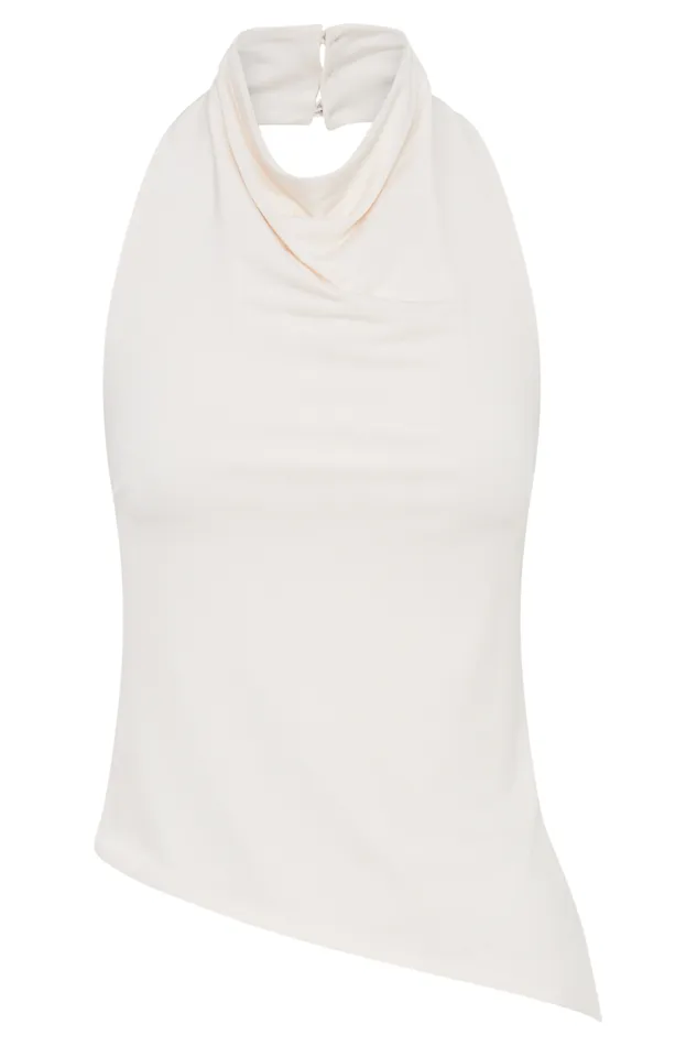 Women Meshki Tops Federica Slinky Halter Neck Top 8211 Ivory