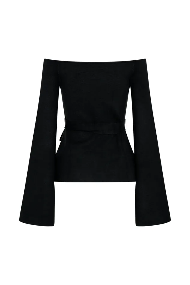 Women Meshki Tops Kyle Off Shoulder Knit Top 8211 Black