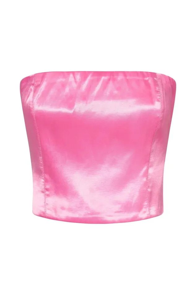Women Meshki Tops Monique Satin Tube Top 8211 Bubblegum Pink