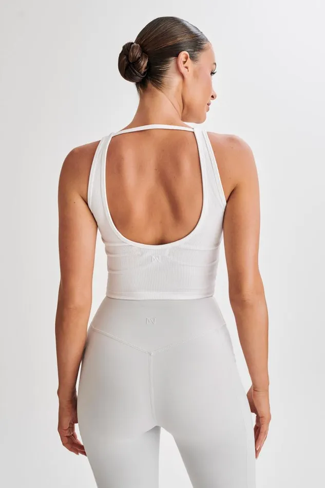 Women Meshki Tops Rory Ribbed Yoga Top 8211 White
