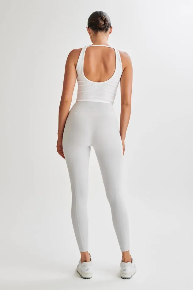 Women Meshki Tops Rory Ribbed Yoga Top 8211 White
