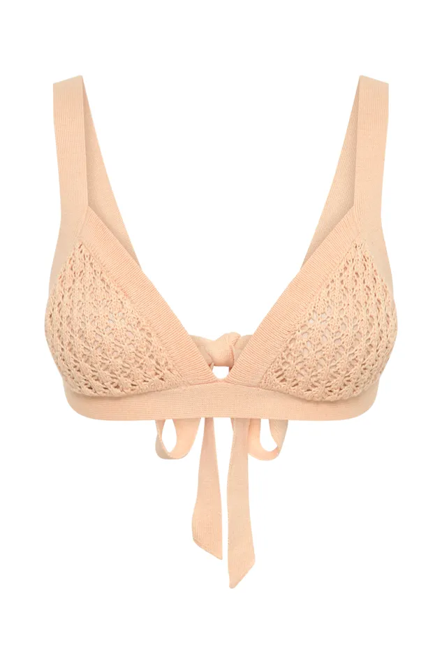 Women Meshki Tops Rosana Crochet Bralette 8211 Apricot