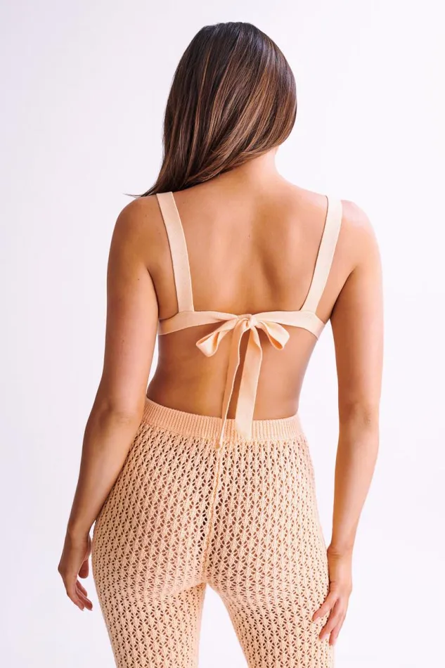 Women Meshki Tops Rosana Crochet Bralette 8211 Apricot
