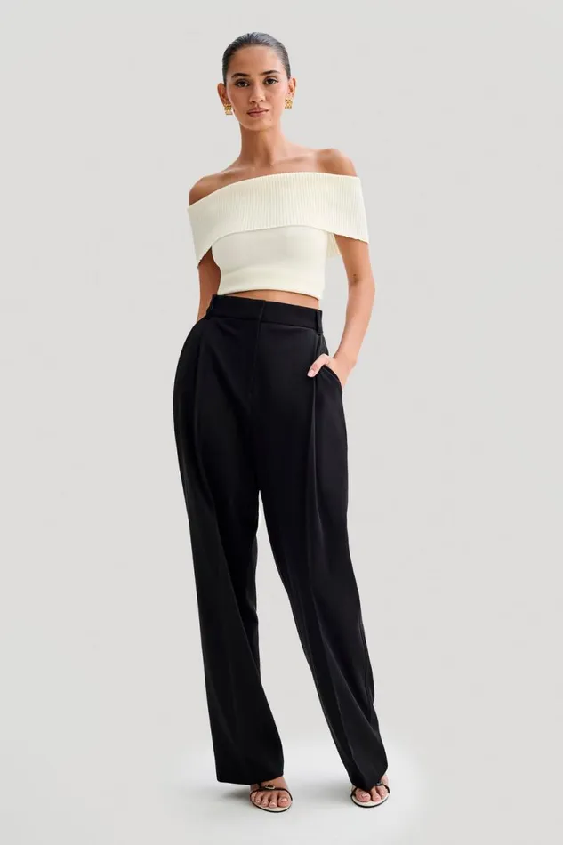 Women Meshki Tops Susanna Off Shoulder Knit Top 8211 Ivory