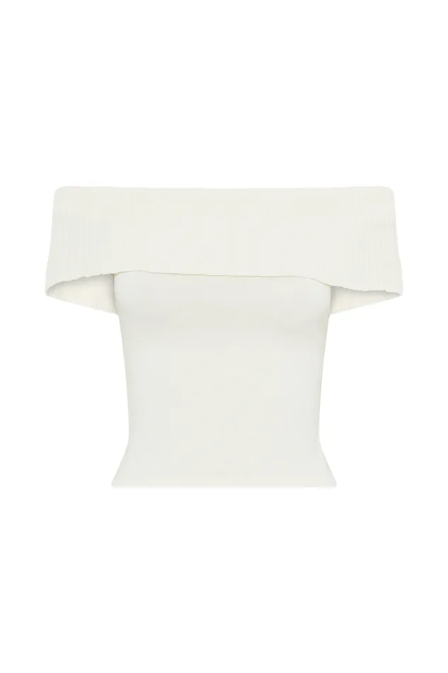 Women Meshki Tops Susanna Off Shoulder Knit Top 8211 Ivory