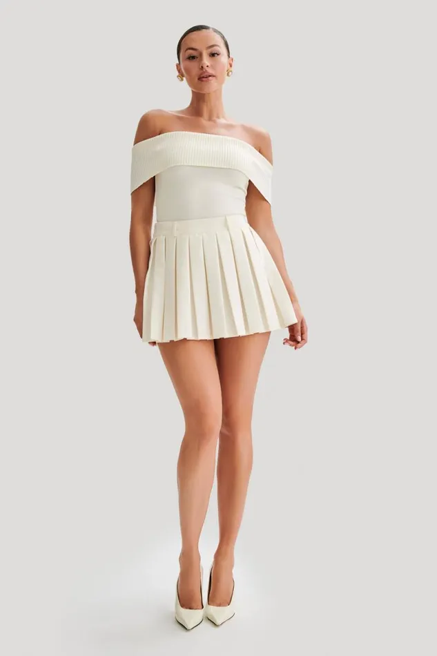 Women Meshki Tops Susanna Off Shoulder Knit Top 8211 Ivory
