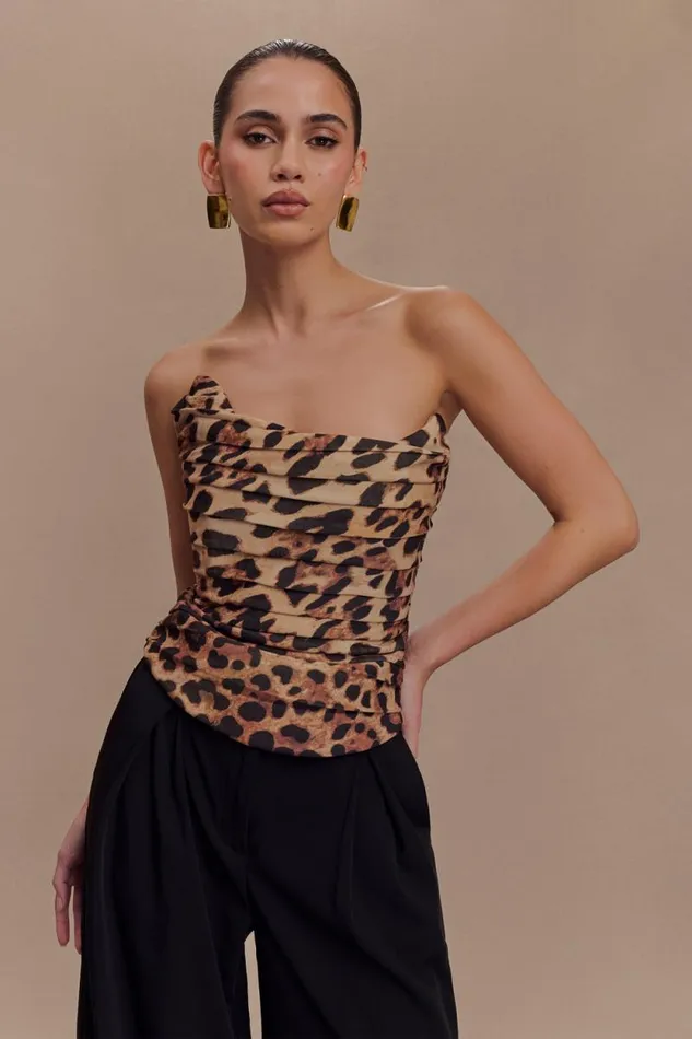 Women Meshki Tops Tokio Suiting Corset 8211 Leopard Print