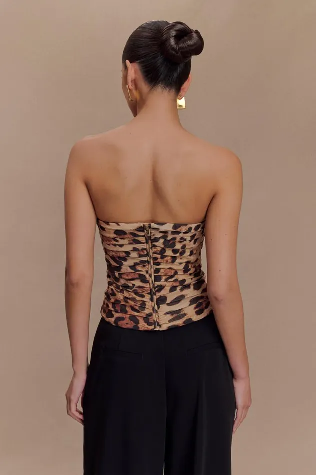 Women Meshki Tops Tokio Suiting Corset 8211 Leopard Print
