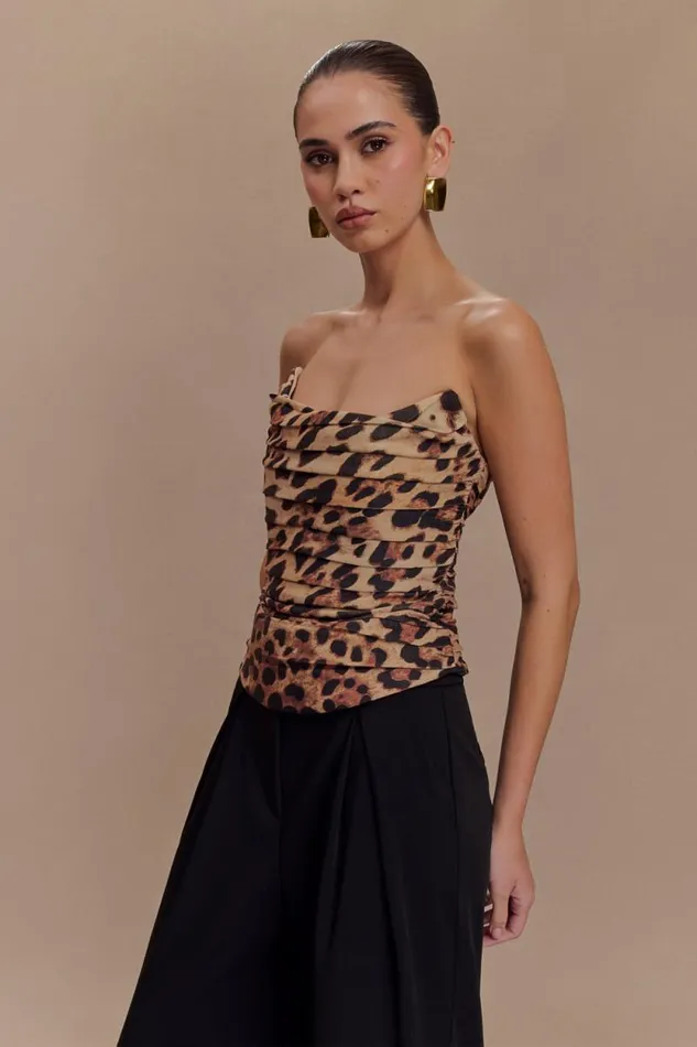 Women Meshki Tops Tokio Suiting Corset 8211 Leopard Print
