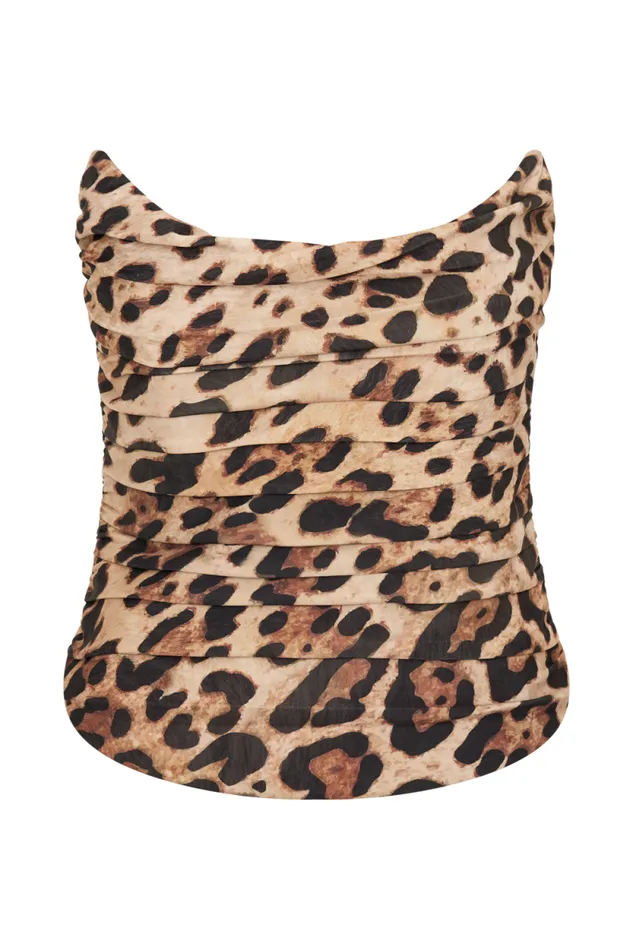 Women Meshki Tops Tokio Suiting Corset 8211 Leopard Print