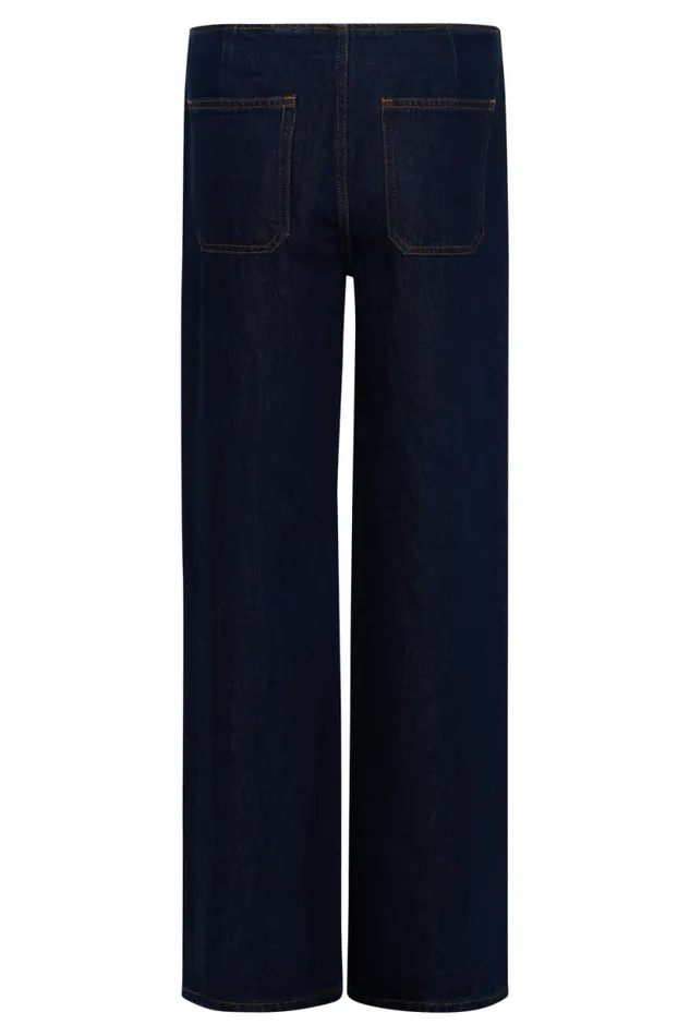 Women Meshki Two Piece Sets Caitlin Mid Rise Denim Flare Jeans 8211 Indigo Blue