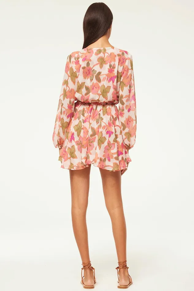 Women MISA Los Angeles Dresses CARIA DRESS Sonoran Flora Chiffon