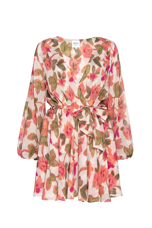 Women MISA Los Angeles Dresses CARIA DRESS Sonoran Flora Chiffon