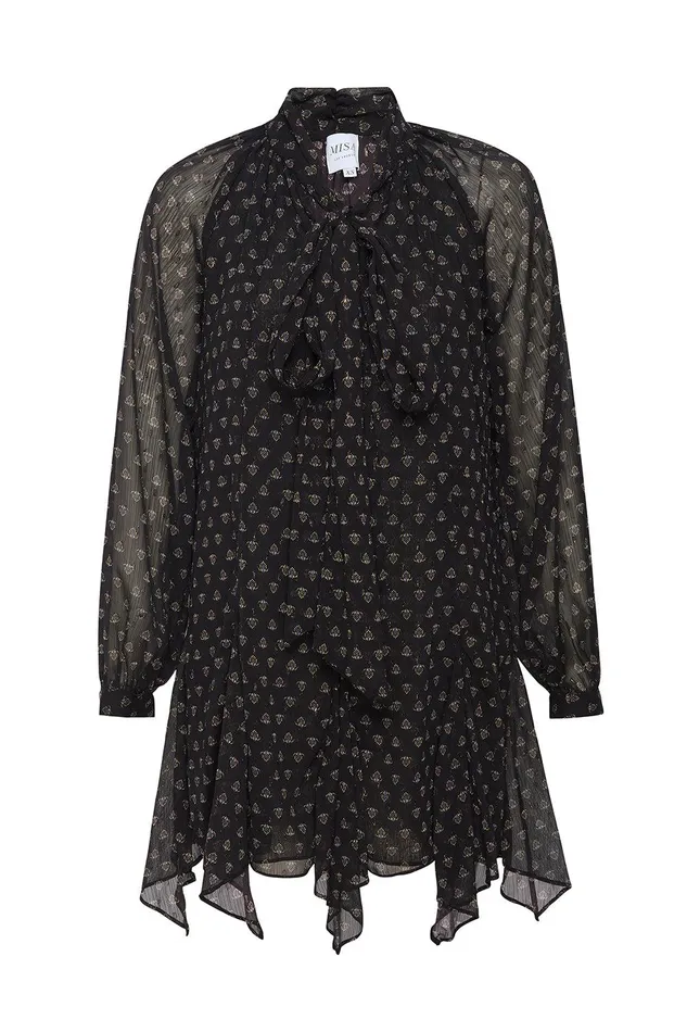 Women MISA Los Angeles Dresses CINDY DRESS Black Lapis Eye