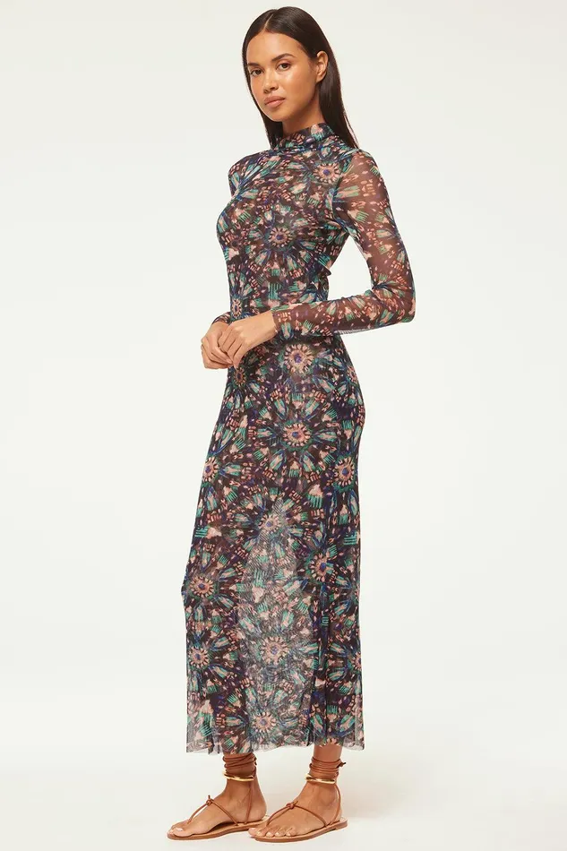 Women MISA Los Angeles Dresses LIV DRESS Indigo Burst
