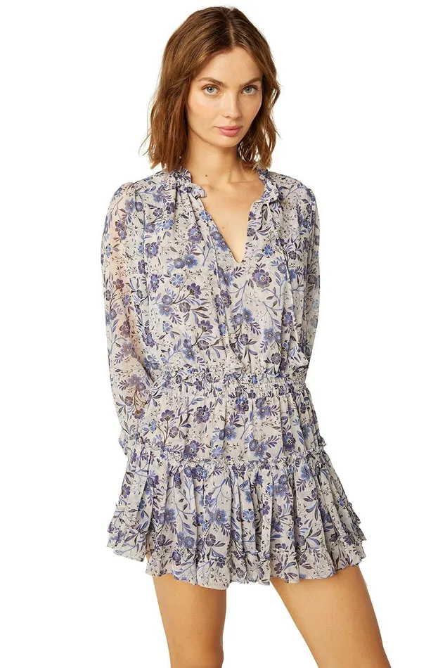 Women MISA Los Angeles Exclusives LORENA DRESS Cerulean Floral
