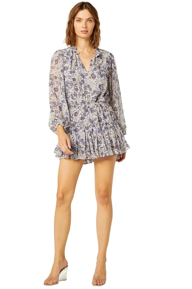 Women MISA Los Angeles Exclusives LORENA DRESS Cerulean Floral