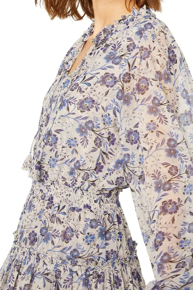 Women MISA Los Angeles Exclusives LORENA DRESS Cerulean Floral