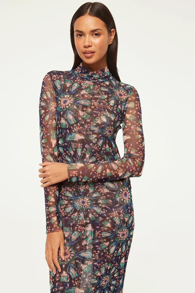 Women MISA Los Angeles Jersey and Mesh LIV DRESS Indigo Burst