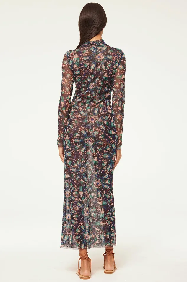 Women MISA Los Angeles Jersey and Mesh LIV DRESS Indigo Burst