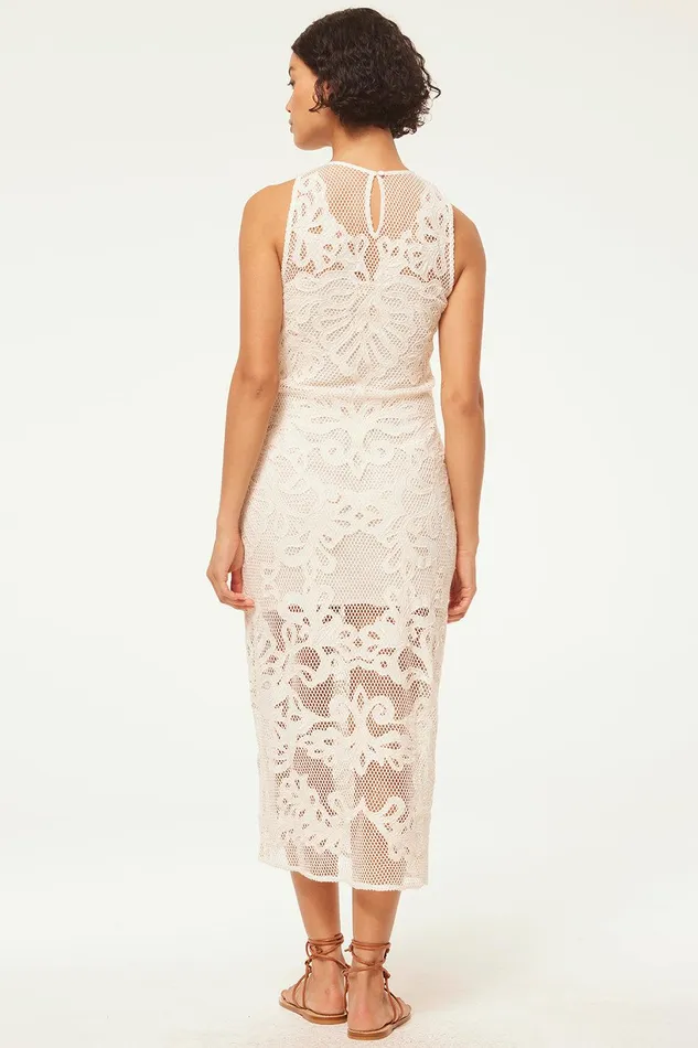 Women MISA Los Angeles Jersey and Mesh SOFANDEH DRESS Embroidered Mesh
