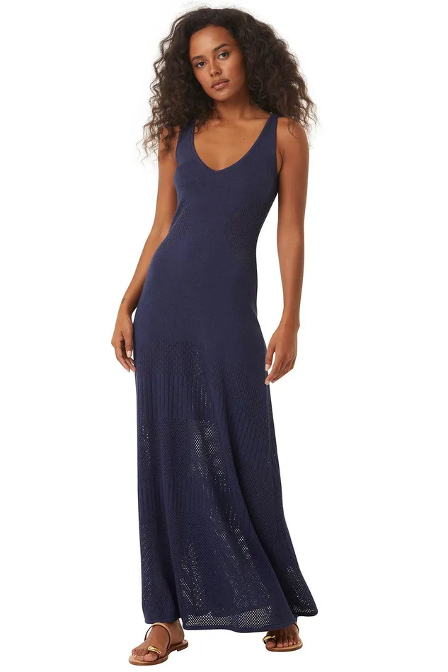 Women MISA Los Angeles Knits ALLISON DRESS Midnight Blue