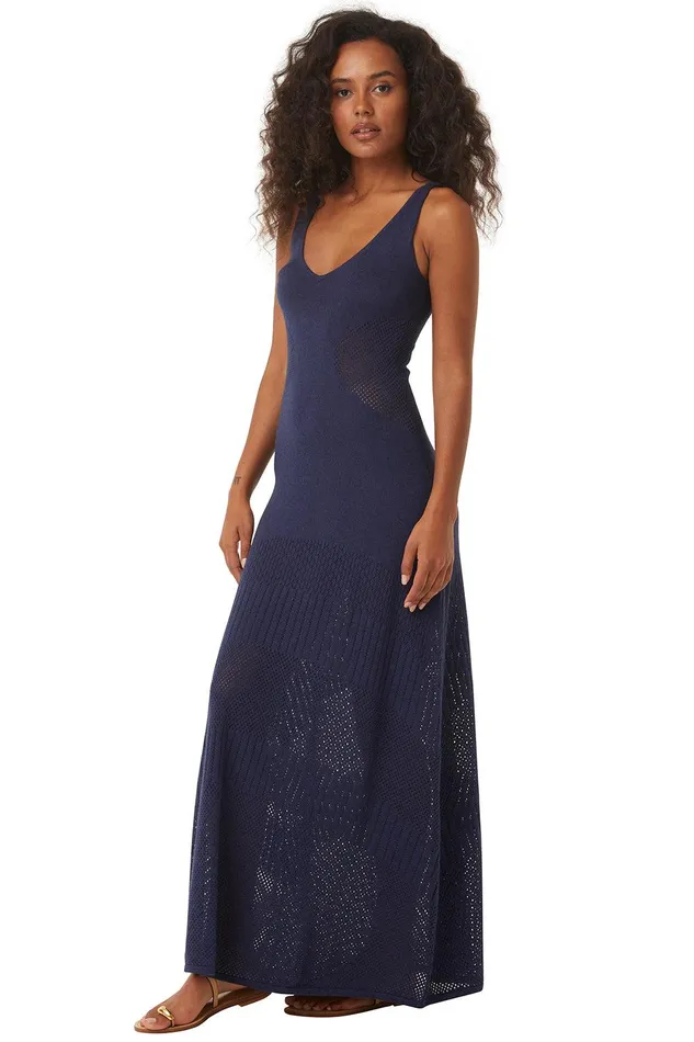 Women MISA Los Angeles Knits ALLISON DRESS Midnight Blue