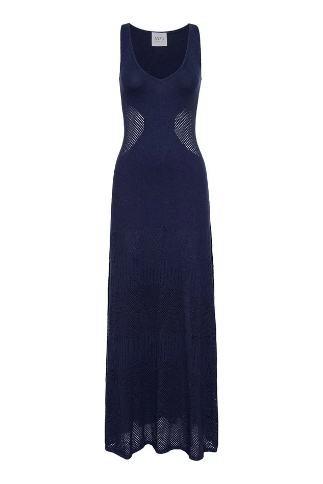 Women MISA Los Angeles Knits ALLISON DRESS Midnight Blue
