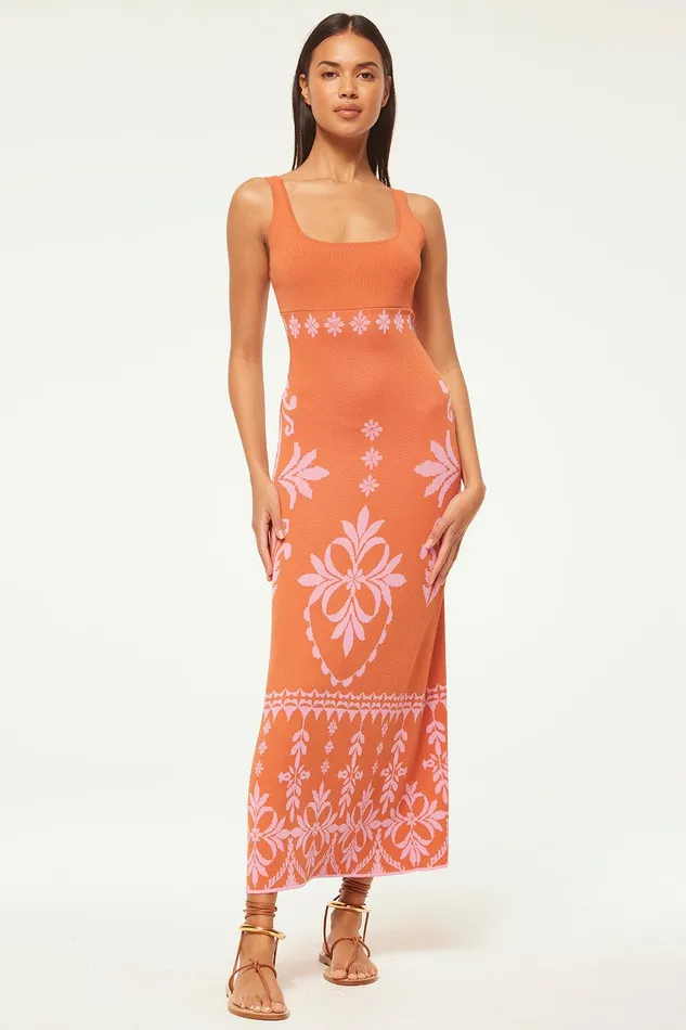 Women MISA Los Angeles Knits KALIL DRESS Pink Flora Santiago