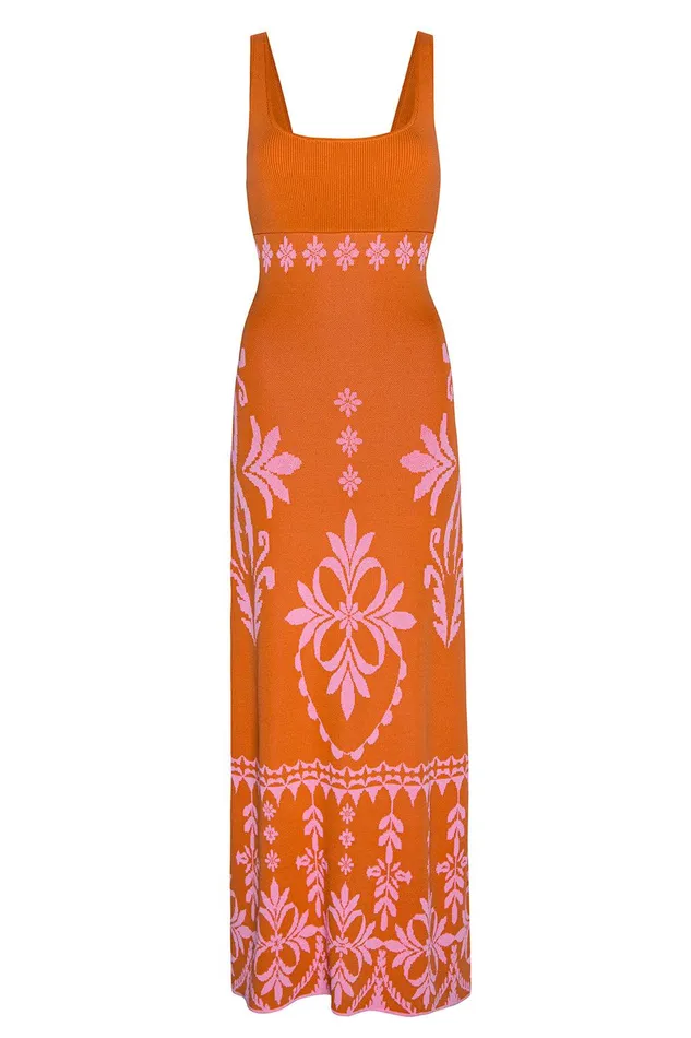 Women MISA Los Angeles Knits KALIL DRESS Pink Flora Santiago
