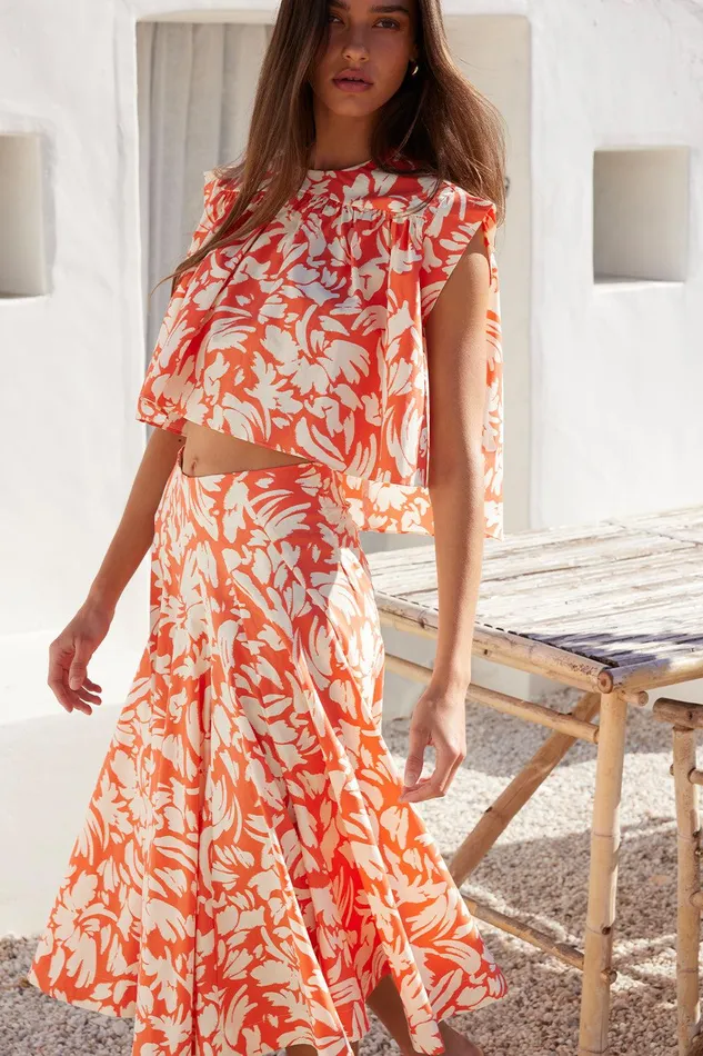 Women MISA Los Angeles Matching Sets ALINA TOP Patmos Tangerine