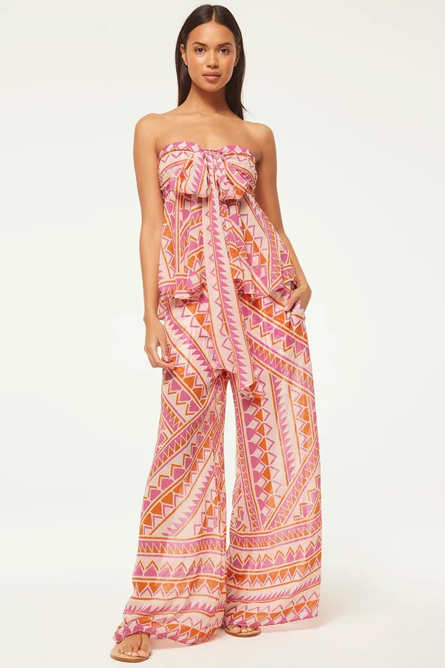 Women MISA Los Angeles Matching Sets AYLIN TOP Aperol Geo